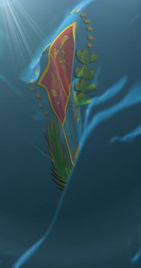 Cochabamba Departmanı Bayrağı, Bolivya. Döngü. 4K Dikey