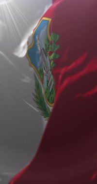 Tarija Şehir Bayrağı, Bolivya. Döngü. 4K Dikey