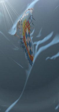 Cochabamba Departmanı Bayrağı, Bolivya. Döngü. 4K Dikey