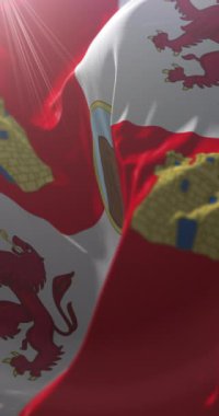 Potosi Departmanı Bayrağı, Bolivya. Döngü. 4K Dikey