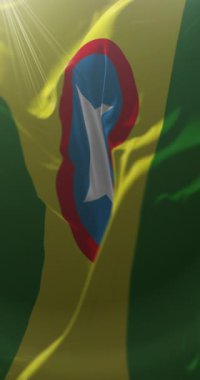 Bucaramanga bayrağı, Santander Departmanı, Kolombiya. Döngü. 4K Dikey