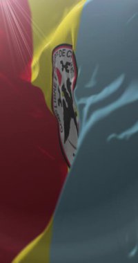 Cundinamarca Departmanı Bayrağı, Kolombiya. Döngü. 4K Dikey