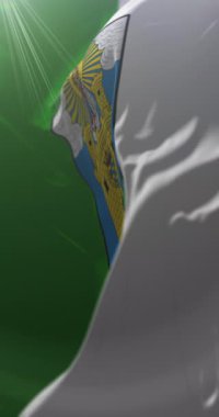 Medellin bayrağı, Antioquia Departmanı, Kolombiya. Döngü. 4K Dikey