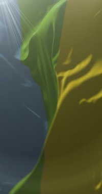 Turbo bayrağı, Antioquia Departmanı, Kolombiya. Döngü. 4K Dikey