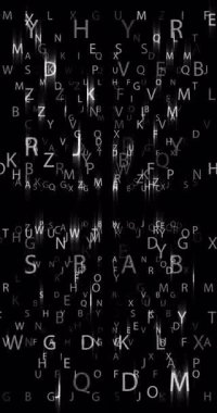 Mektup matrisi geçiyor. 4K dikey. Döngü