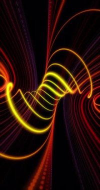 Uzayda hareket eden altın fraktallar. Döngü. 4K Dikey