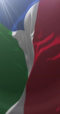 Imbabura Eyaleti bayrağı, Ekvador. Döngü. 4K Dikey