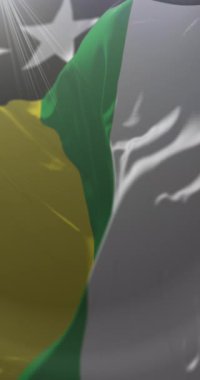 Orellana Eyaleti Bayrağı, Ekvador. Döngü. 4K Dikey