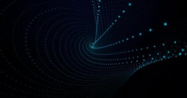 Fraktal noktalar bir boşlukta dönüyor. Döngü