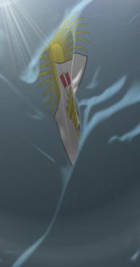 Callao Bayrağı, Peru. Döngü. 4K Dikey