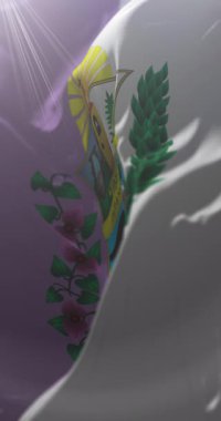 Abancay bayrağı, Peru. Döngü. 4K Dikey