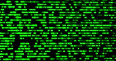 Dijital ekranda parlayan yeşil izler. Döngü