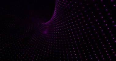 Bir uzayda hareket eden fraktal şekilli mor noktalar. Döngü