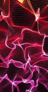 Kırmızı fraktal alan ve çizgiler hareket ediyor. 4K dikey. Döngü