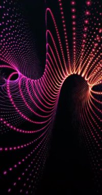 Fraktal noktalar şekil değiştiriyor. Döngü. 4K Dikey