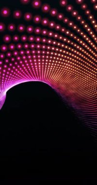 Mor fraktal noktalar hareket ediyor. 4K dikey. Döngü