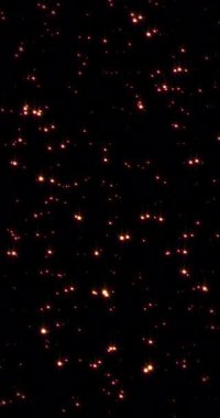 Parlayan parçacıklar yüzüyor. Döngü. 4K Dikey