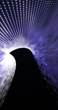 Fraktal noktalar hareket ediyor. 4K dikey. Döngü