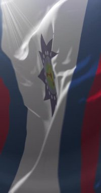 Paysandu Departmanı Bayrağı, Uruguay. Döngü. 4K Dikey