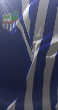 Rivera Departmanı Bayrağı, Uruguay. Döngü. 4K Dikey