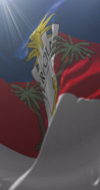 Rocha Departmanı Bayrağı, Uruguay. Döngü. 4K Dikey