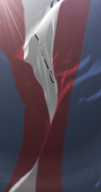 Soriano Departmanı Bayrağı, Uruguay. Döngü. 4K Dikey