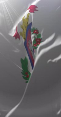 Heredia City Bayrağı, Kosta Rika. Döngü. 4K Dikey