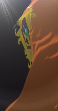 Tarrazu bayrağı, Kosta Rika. Döngü. 4K Dikey