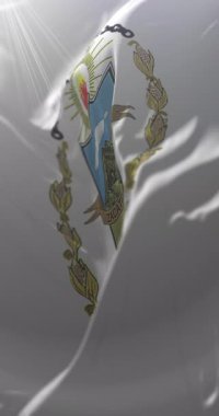 La Paz Departmanı Bayrağı, El Salvador. Döngü. 4K Dikey