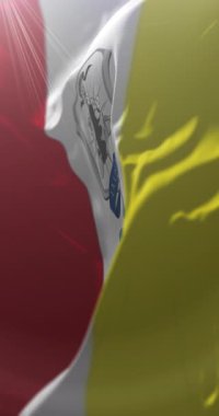 La Union bayrağı, El Salvador. Döngü. 4K Dikey