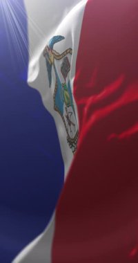 San Miguel Bayrağı, El Salvador. Döngü. 4K Dikey