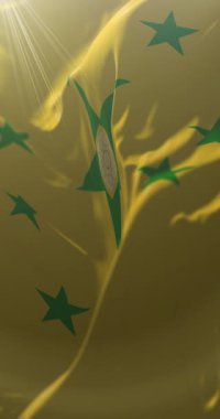 El Progreso Departmanı bayrağı, Guatemala. Döngü. 4K Dikey