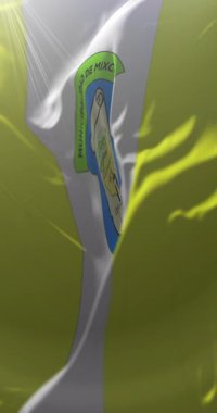 Guatemala, Mixco bayrağı. Döngü. 4K Dikey