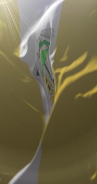 Quiche Departmanı bayrağı, Guatemala. Döngü. 4K Dikey