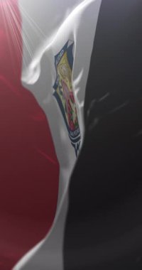 San Pedro Carcha bayrağı, Guatemala. Döngü. 4K Dikey