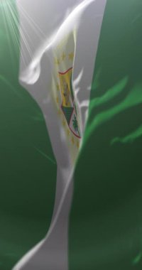 Suchitepequez Departmanı bayrağı, Guatemala. Döngü. 4K Dikey