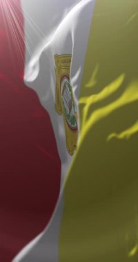 Totonicapan Departmanı Bayrağı, Guatemala. Döngü. 4K Dikey