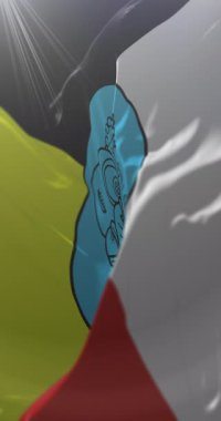 Honduras Polis Departmanı Bayrağı. Döngü. 4K Dikey