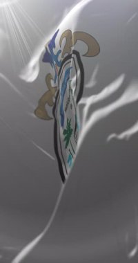 Honduras, Roatan bayrağı. Döngü. 4K Dikey