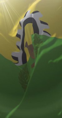 San Pedro Sula bayrağı, Honduras. Döngü. 4K Dikey