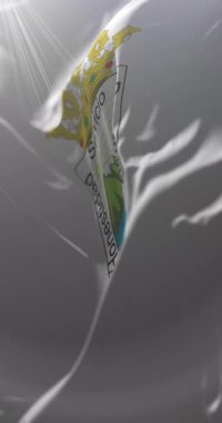 Ciudad Sandino bayrağı, Nikaragua. Döngü. 4K Dikey