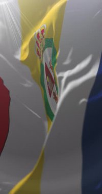 Granada Bayrağı, Nikaragua. Döngü. 4K Dikey