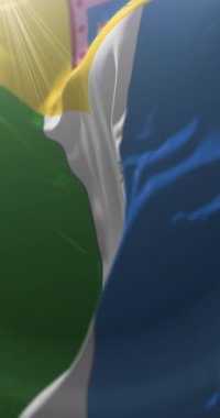 Matagalpa bayrağı, Nikaragua. Döngü. 4K Dikey