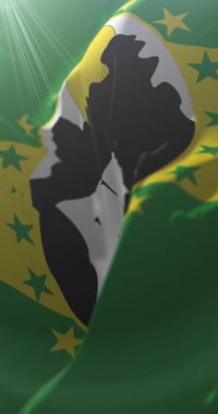 La Chorrera Bayrağı, Panama. Döngü. 4K Dikey