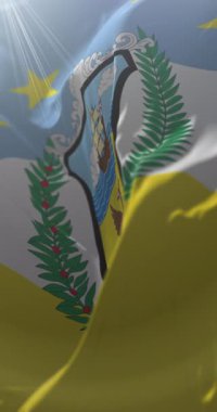 Kolon bayrağı, Panama. Döngü. 4K Dikey