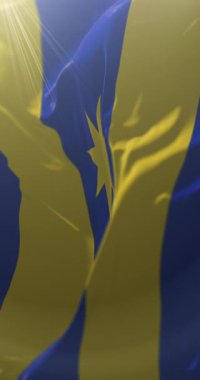 Zlin Şehir Bayrağı, Çek Cumhuriyeti. Döngü. 4K Dikey