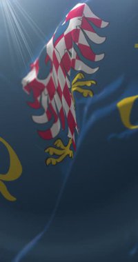 Olomouc Şehir Bayrağı, Çek Cumhuriyeti. Döngü. 4K Dikey