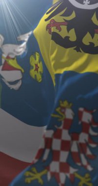 Çek Cumhuriyeti 'nin Moravya-Silezya bölgesi bayrağı. Döngü. 4K Dikey