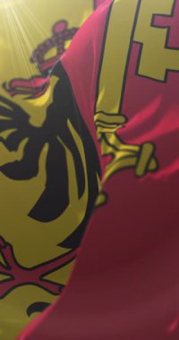 Cenevre Bayrağı, İsviçre. Döngü. 4K Dikey