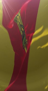 Rusya 'nın Tver Oblastı federal bayrağı. Döngü. 4K Dikey